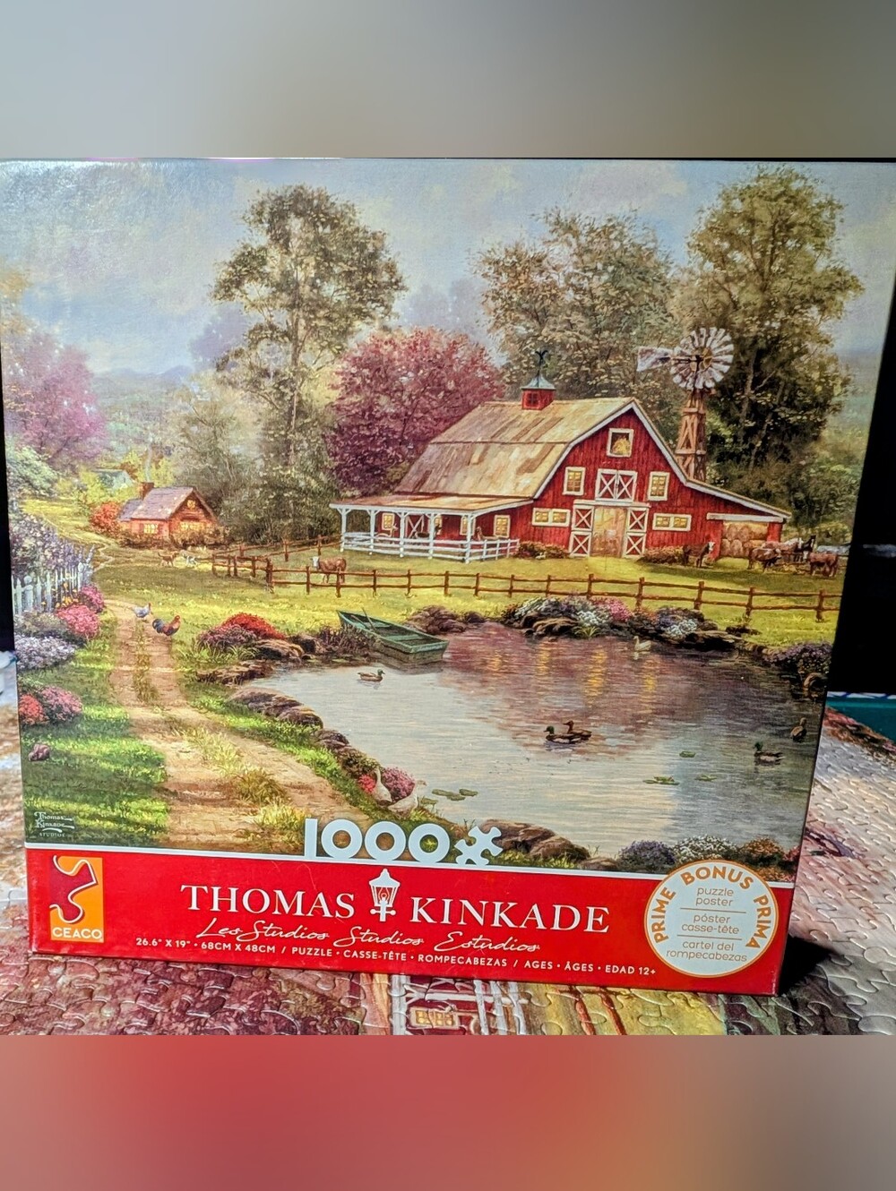 Thomas Kinkade 1000-Piece Red Barn Puzzle — Red Barn Scene